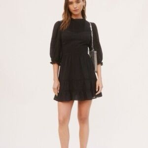Reformation Miley Black Long Sleeve Dress